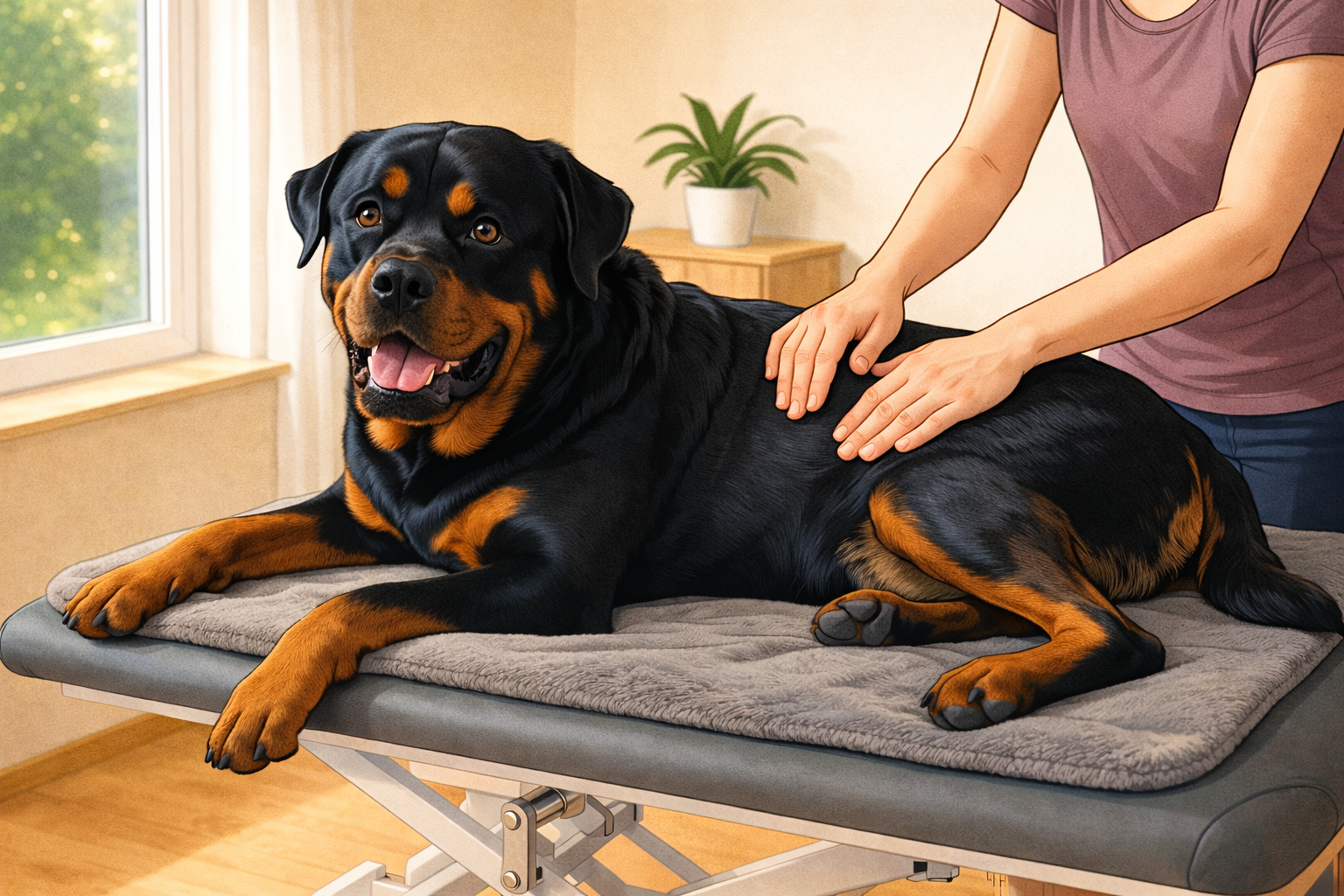 Hund bei professioneller physiotherapeutischer Behandlung